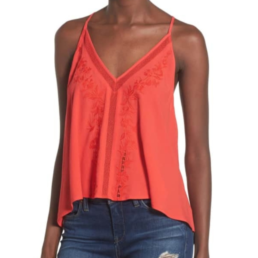 ASTR Embroidered Tie Back Tank